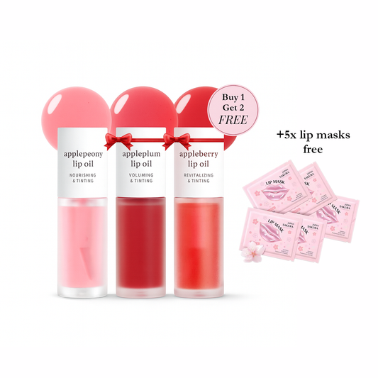 Korean Apple Lip Tint Stain Trio - Hydrating, Long lasting and Plumping